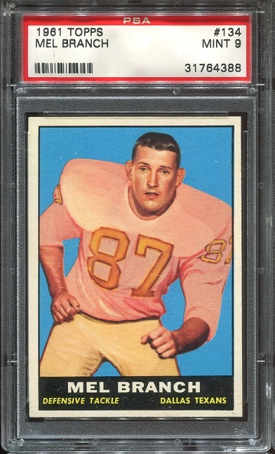 1961 Topps #134 - Mel Branch - PSA 9