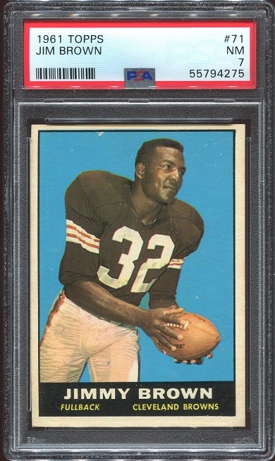 1961 Topps #71 - Jim Brown - PSA 7