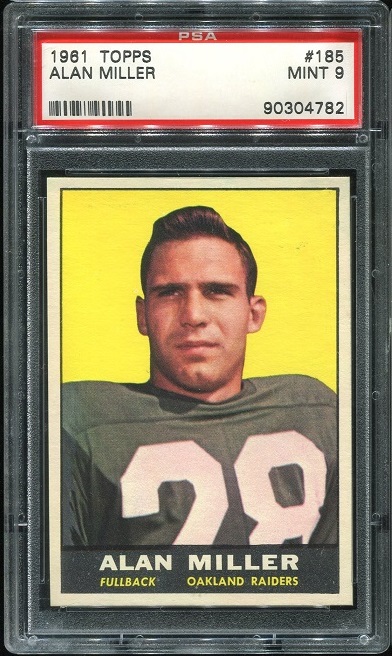 1961 Topps #185 - Alan Miller - PSA 9