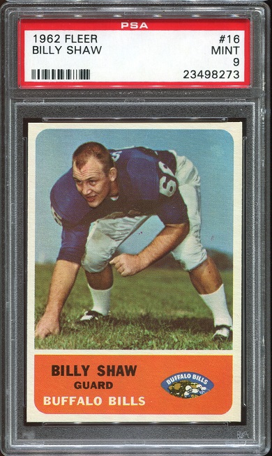 1962 Fleer #16 - Billy Shaw - PSA 9