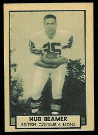 1962 Topps CFL #2 - Nub Beamer - nm