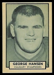 1962 Topps CFL #27 - George Hansen - nm-mt oc