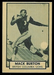 1962 Topps CFL #4 - Mack Burton - exmt