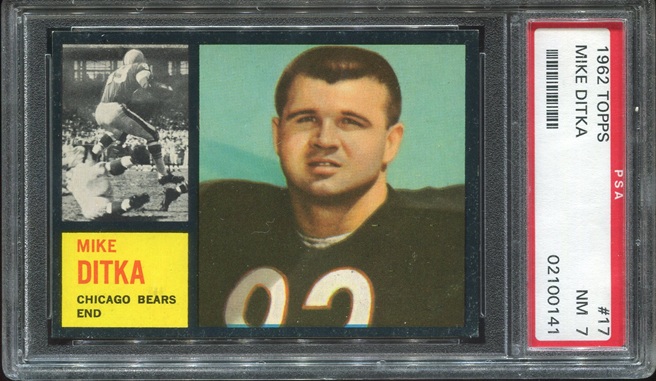 1962 Topps #17 - Mike Ditka - PSA 7
