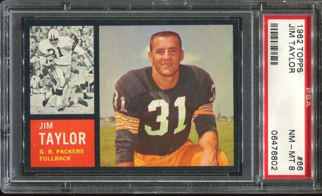 1962 Topps #66 - Jim Taylor - PSA 8