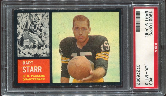 1962 Topps #63 - Bart Starr - PSA 6