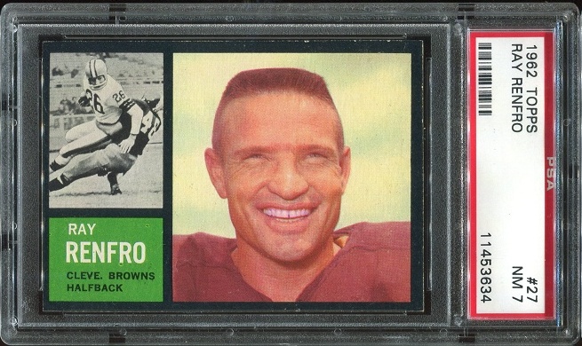 1962 Topps #27 - Ray Renfro - PSA 7