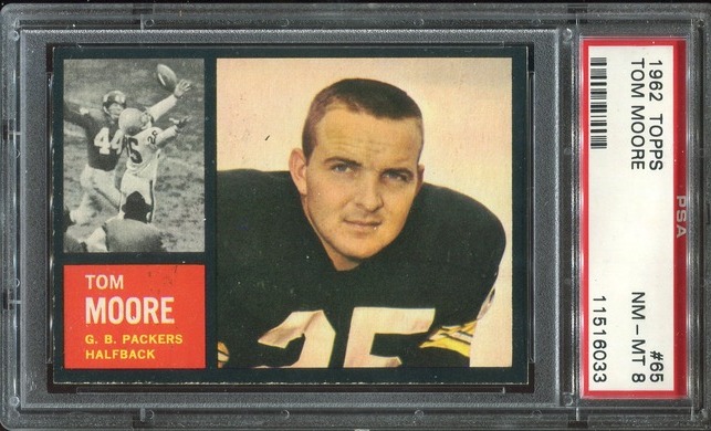 1962 Topps #65 - Tom Moore - PSA 8
