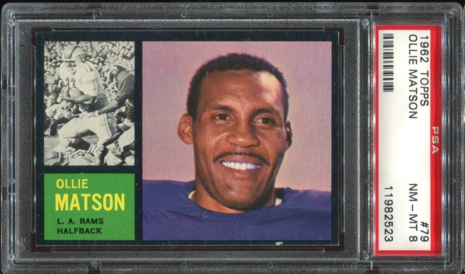 1962 Topps #79 - Ollie Matson - PSA 8
