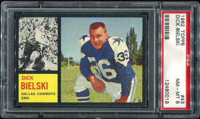 1962 Topps #43 - Dick Bielski - PSA 8