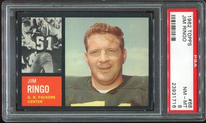 1962 Topps #68 - Jim Ringo - PSA 8
