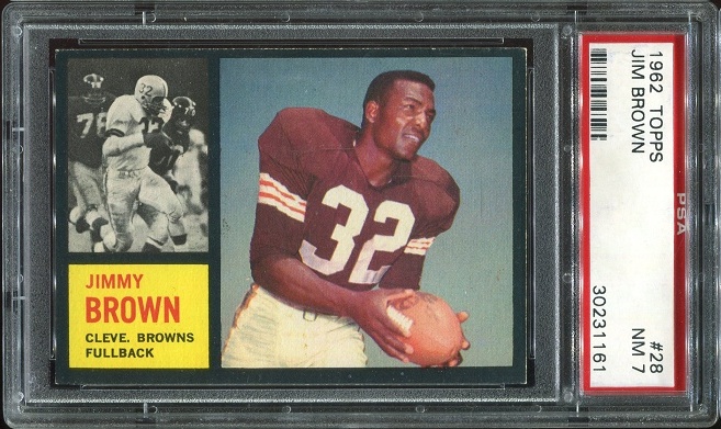 1962 Topps #28 - Jim Brown - PSA 7