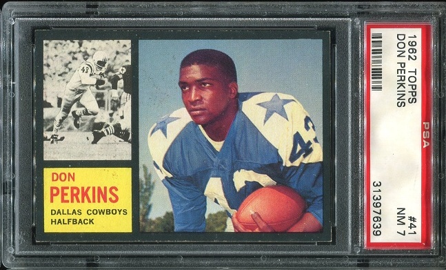 1962 Topps #41 - Don Perkins - PSA 7