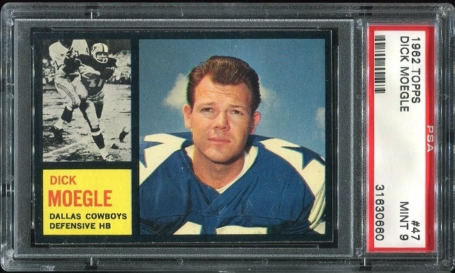 1962 Topps #47 - Dick Moegle - PSA 9