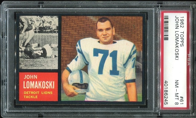 1962 Topps #61 - John Lomakoski - PSA 8