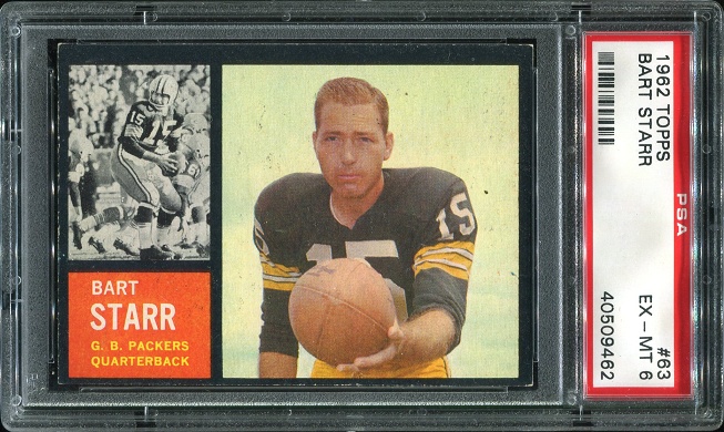 1962 Topps #63 - Bart Starr - PSA 6