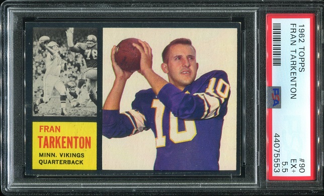 1962 Topps #90 - Fran Tarkenton - PSA 5.5