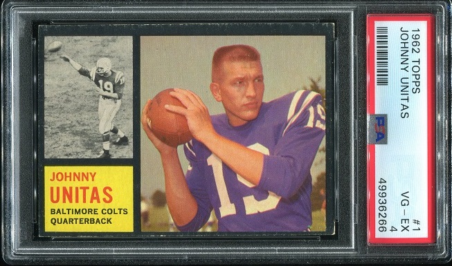 1962 Topps #1 - John Unitas - PSA 4