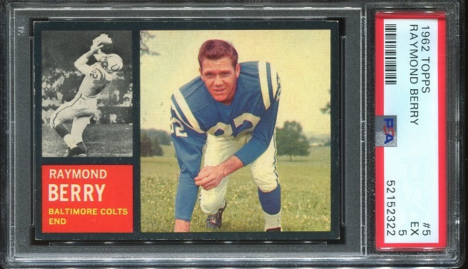 1962 Topps #5 - Raymond Berry - PSA 5