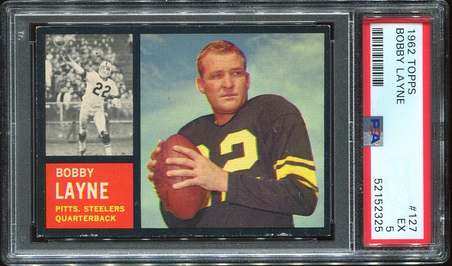 1962 Topps #127 - Bobby Layne - PSA 5