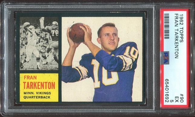 1962 Topps #90 - Fran Tarkenton - PSA 5