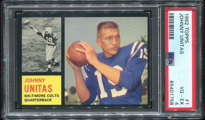 1962 Topps #1 - John Unitas - PSA 4