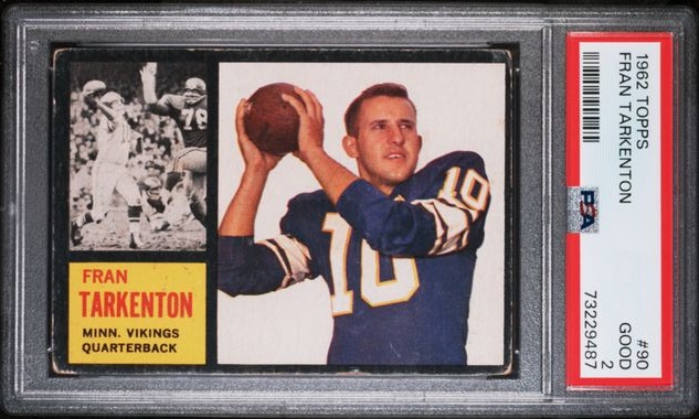 1962 Topps #90 - Fran Tarkenton - PSA 2