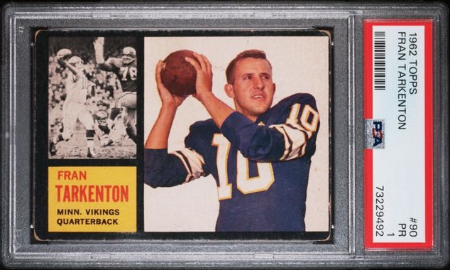 1962 Topps #90 - Fran Tarkenton - PSA 1