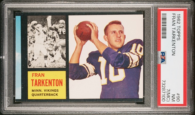 1962 Topps #90 - Fran Tarkenton - PSA 7 mc