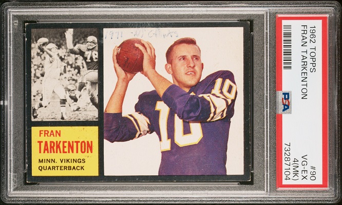 1962 Topps #90 - Fran Tarkenton - PSA 4 mk