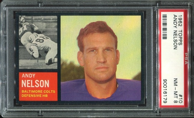 1962 Topps #10 - Andy Nelson - PSA 8