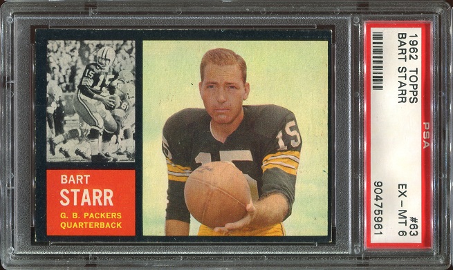 1962 Topps #63 - Bart Starr - PSA 6