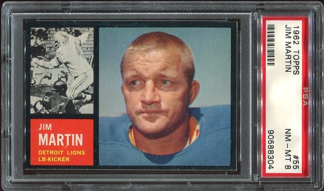 1962 Topps #55 - Jim Martin - PSA 8