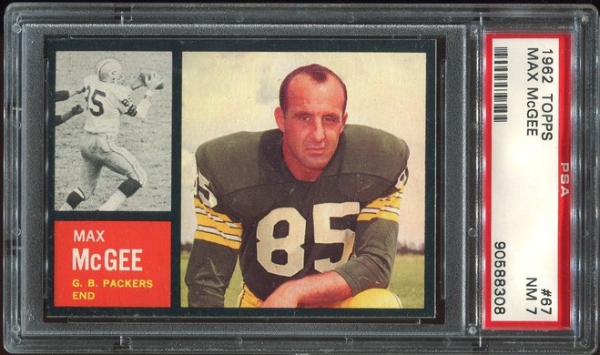 1962 Topps #67 - Max McGee - PSA 7