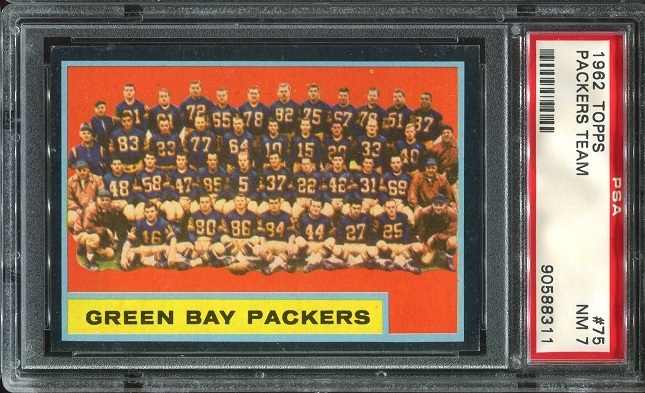 1962 Topps #75 - Green Bay Packers Team - PSA 7