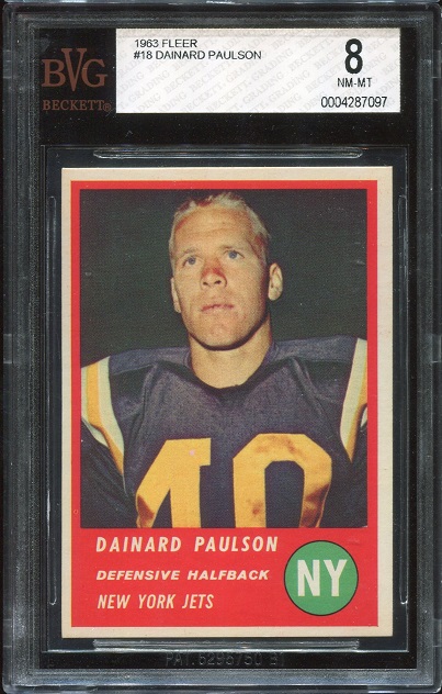 1963 Fleer #18 - Dainard Paulson - BVG 8