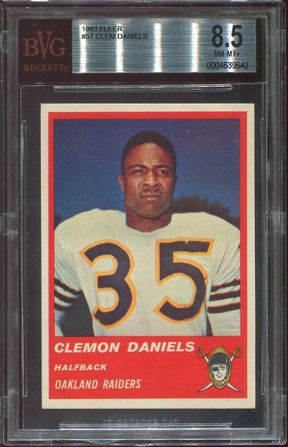 1963 Fleer #57 - Clem Daniels - BVG 8.5