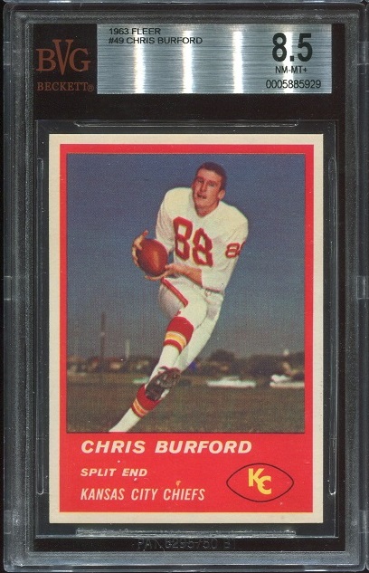 1963 Fleer #49 - Chris Burford - BVG 8.5