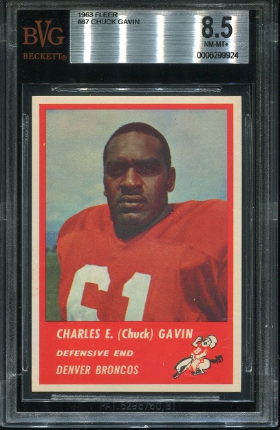 1963 Fleer #87 - Chuck Gavin - BVG 8.5