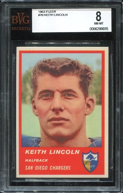 1963 Fleer #70 - Keith Lincoln - BVG 8