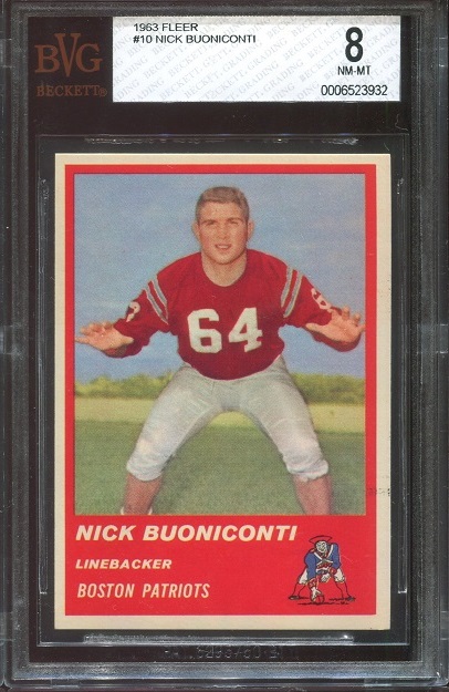 1963 Fleer #10 - Nick Buoniconti - BVG 8