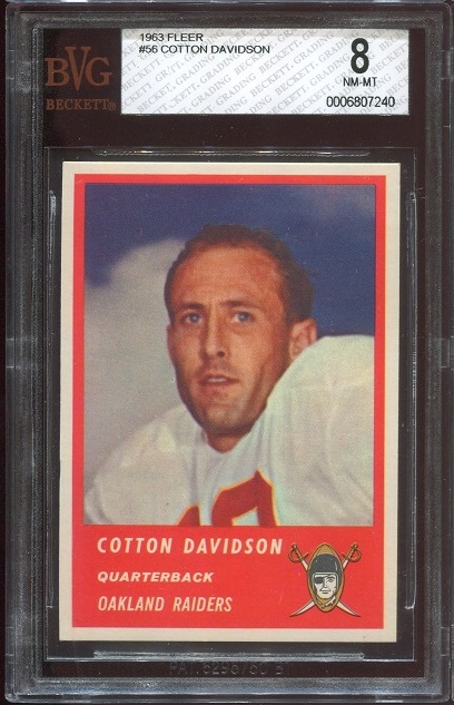 1963 Fleer #56 - Cotton Davidson - BVG 8