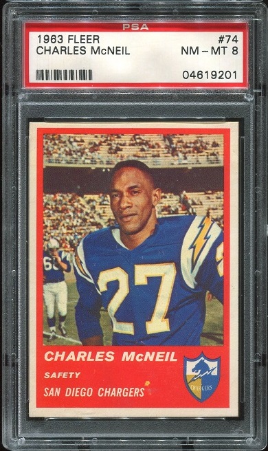 1963 Fleer #74 - Charles McNeil - PSA 8