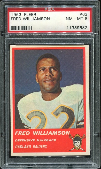 1963 Fleer #63 - Fred Williamson - PSA 8