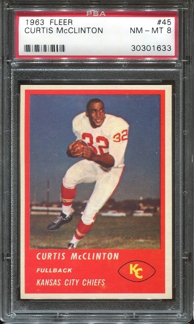 1963 Fleer #45 - Curtis McClinton - PSA 8
