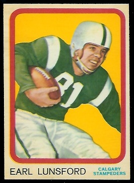 1963 Topps CFL #14 - Earl Lunsford - nm+