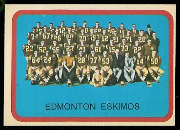 1963 Topps CFL #29 - Edmonton Eskimos Team - nm-mt oc