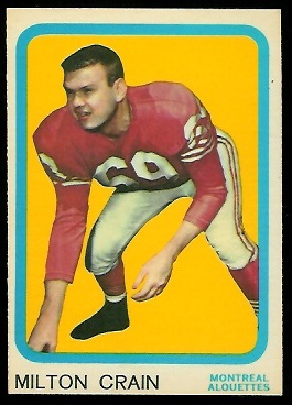 1963 Topps CFL #46 - Milt Crain - nm