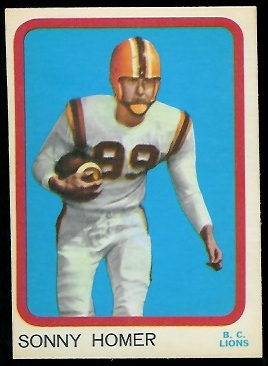 1963 Topps CFL #7 - Sonny Homer - exmt