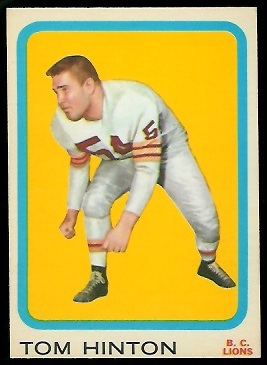 1963 Topps CFL #8 - Tom Hinton - nm